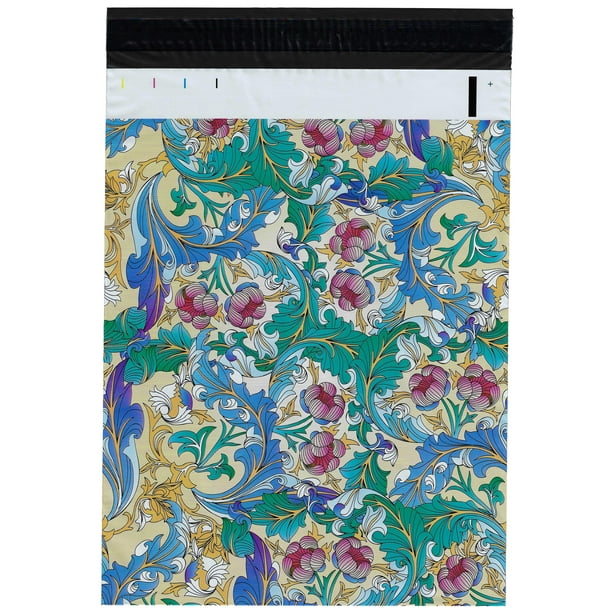 100 10x13 Lets Go Shopping Designer Poly Mailer 200 Bags 100 10x13 Blue Paisley